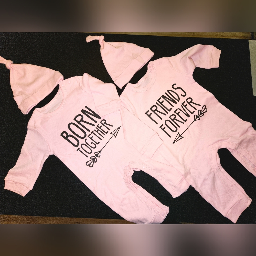 TWIN Baby pink Bodysuits 3-6 months